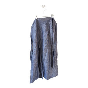 New Esmara Womens Size 12 Chambray Wide Leg Pants Blue Elastic Waist Pull On